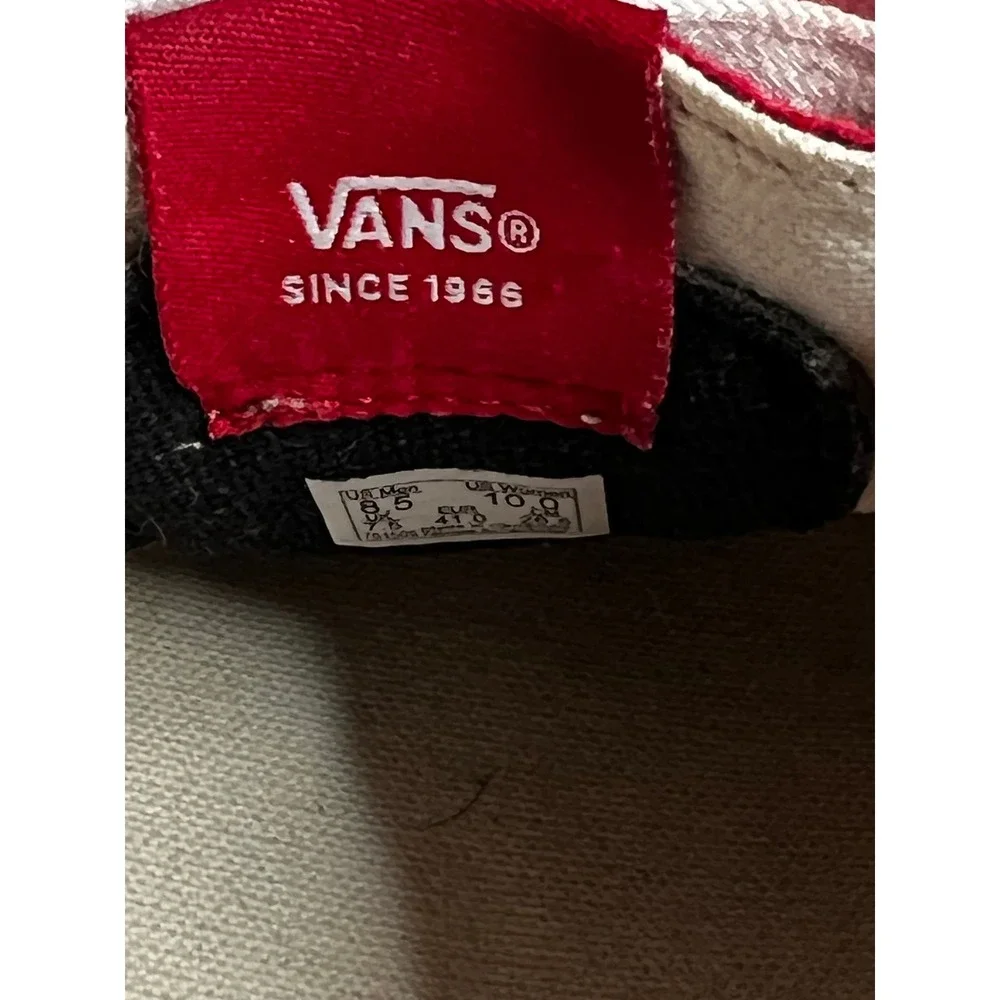 Vans Old Skool Red Suede White Stripe Low Top Skate Sneakers Womens 10 Mens 8.5